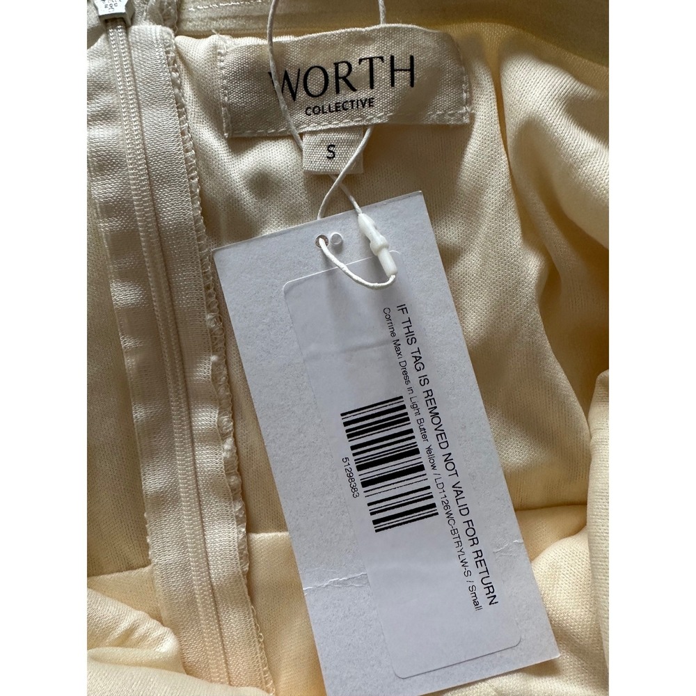 Worth Collective Corrine Maxi Dress in Light Butter Yellow - Size Small NWT - Picture 7 of 10